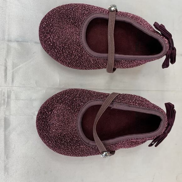 Girls Stuart Weitzman Sparkly Purple Mary Jane Dress‎ Holiday Shoes With Bow 4 - Picture 6 of 9